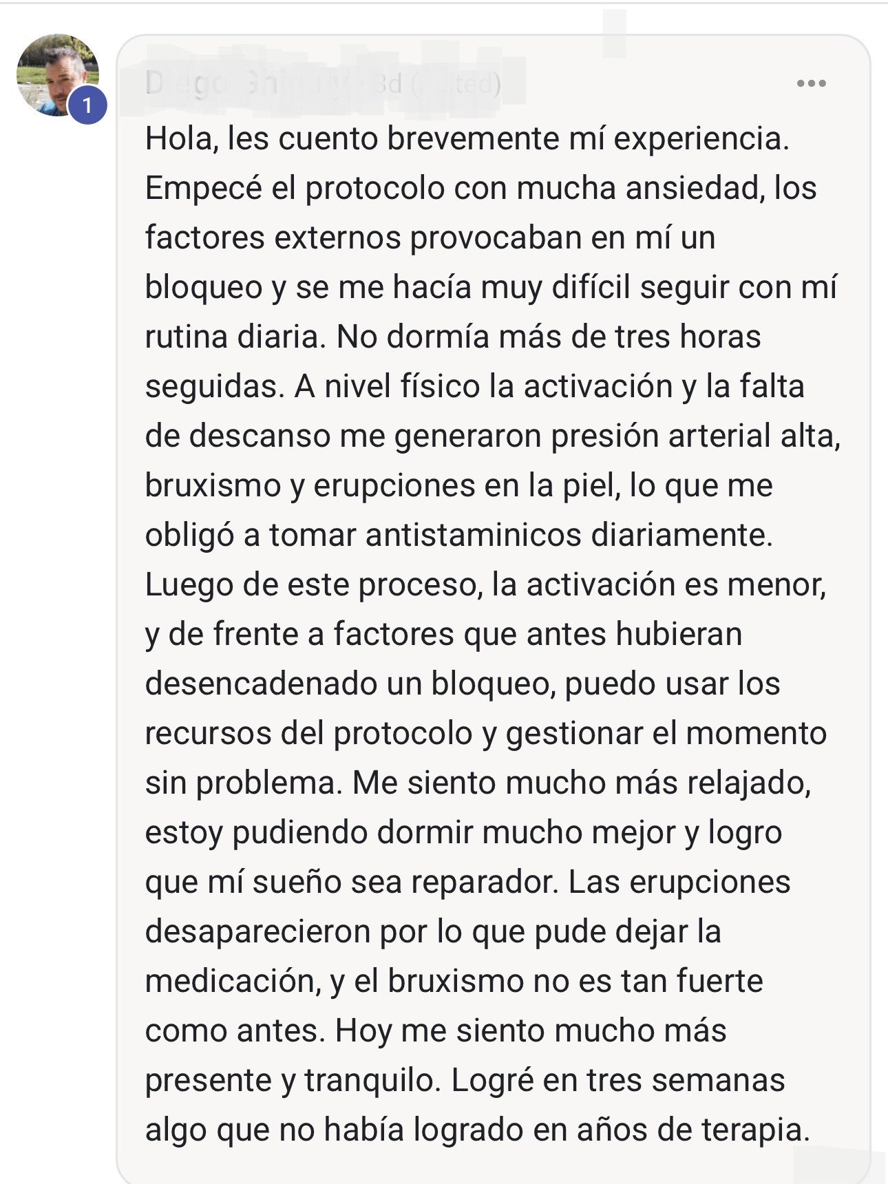 Testimonio de una participante de NeuroReset 21®