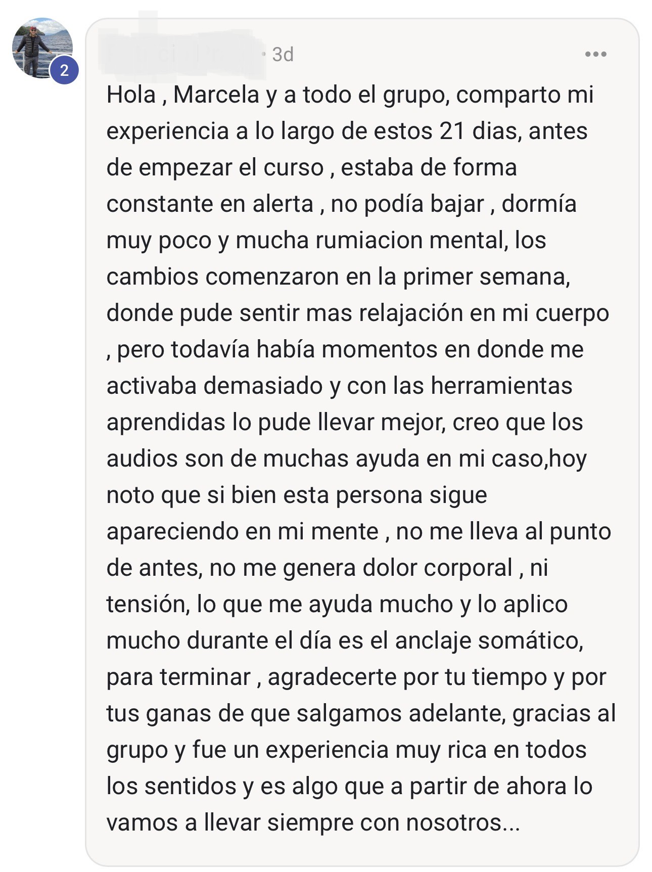 Testimonio de una participante de NeuroReset 21®