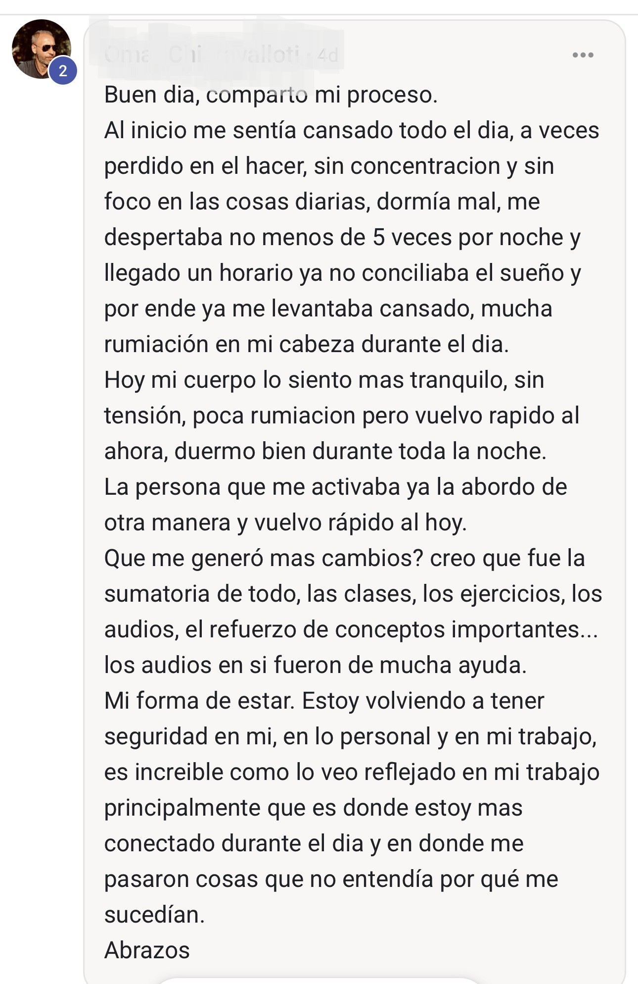 Testimonio de una participante de NeuroReset 21®