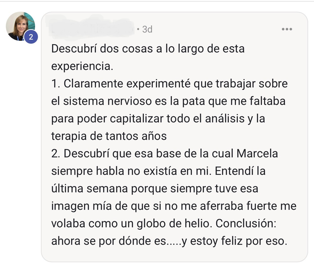 Testimonio de una participante de NeuroReset 21®
